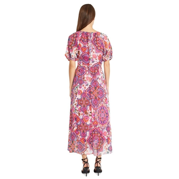 Donna Morgan Short Sleeve Floral Print Maxi Dress - Picture 4 of 5